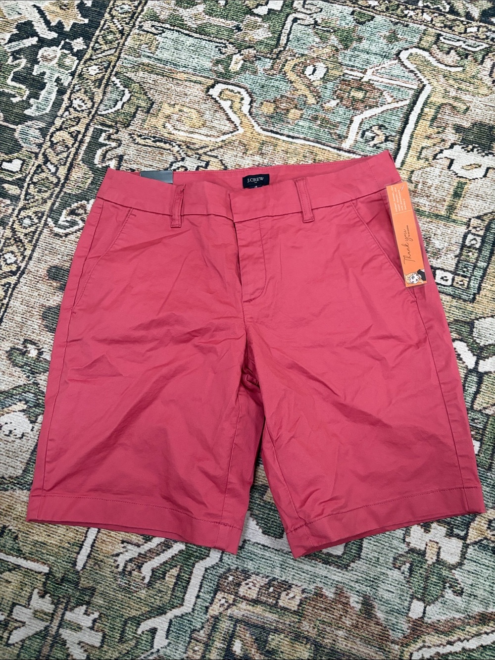 J. Crew Coral Pink Flat Front Chino Shorts